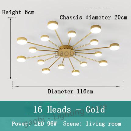 16 heads large sputnik chandelier