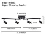 4 heads led track lighting black