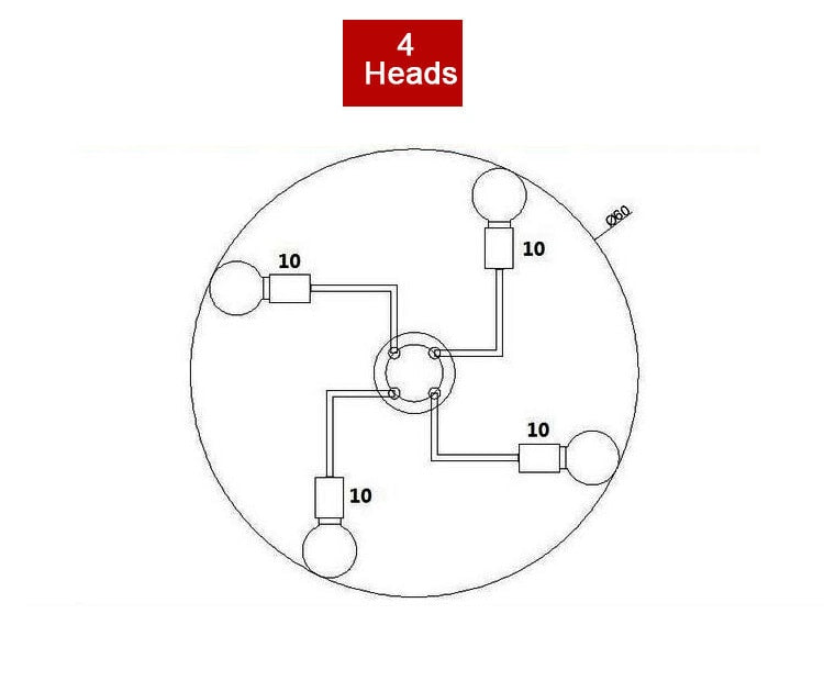 4 heads sputnik ceiling light
