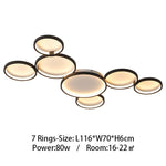 7 rings circle ceiling light flush mount