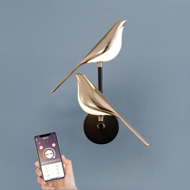 Minimalist Bird-Inspired LED Wall Light for Living Room