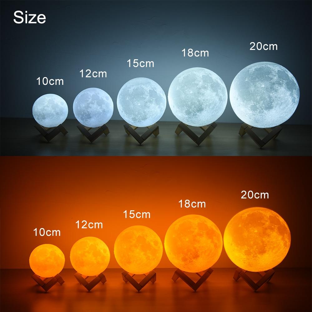Custom photo moon light on wooden stand