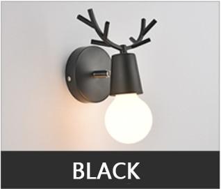 Deer Antlers Modern Wall Light Black