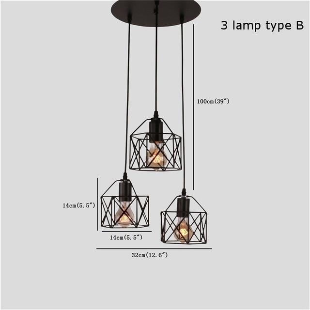 Round base 3 heads cage light fixture