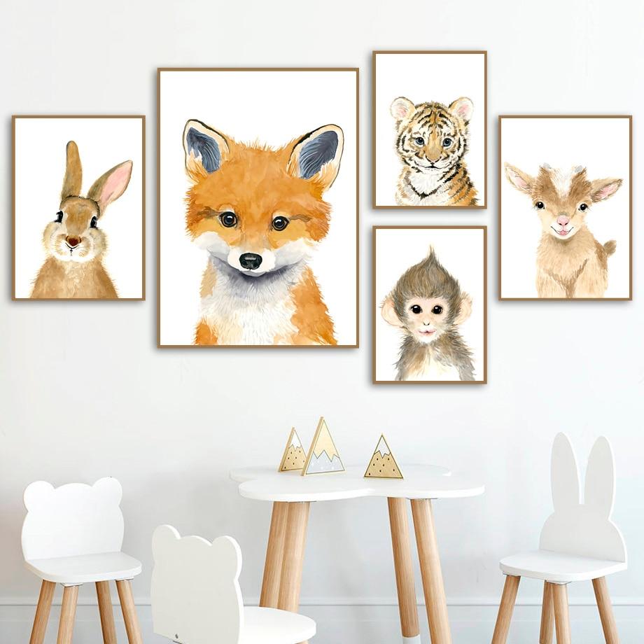 Animal Cartoon Canvas Wall Art Lala Lamps Store