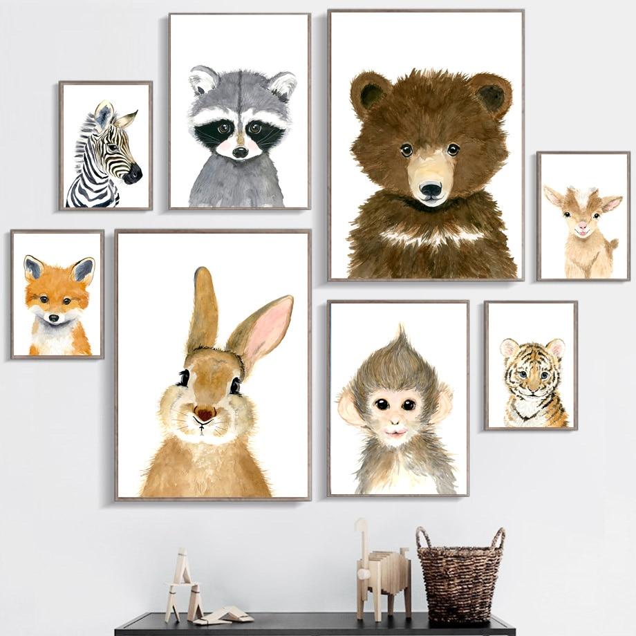 Animal Cartoon Canvas Wall Art Lala Lamps Store