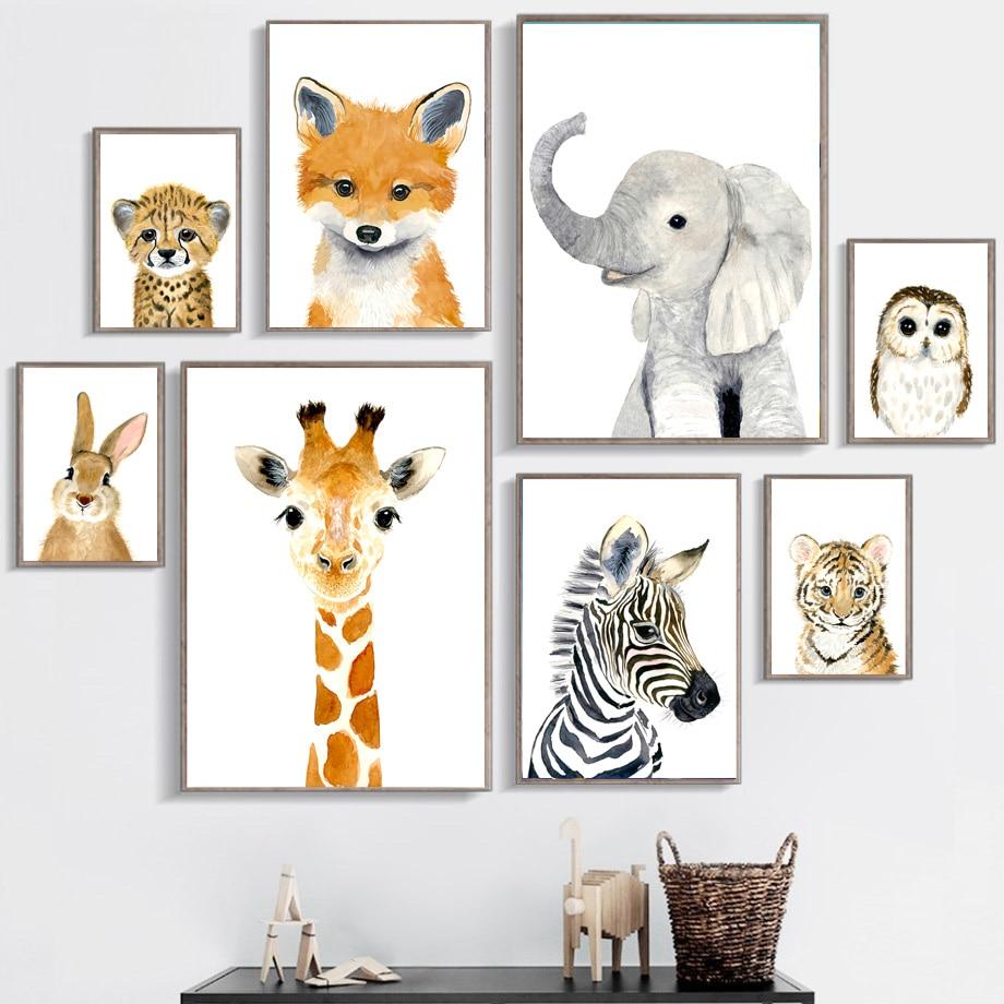 Animal Cartoon Canvas Wall Art Lala Lamps Store