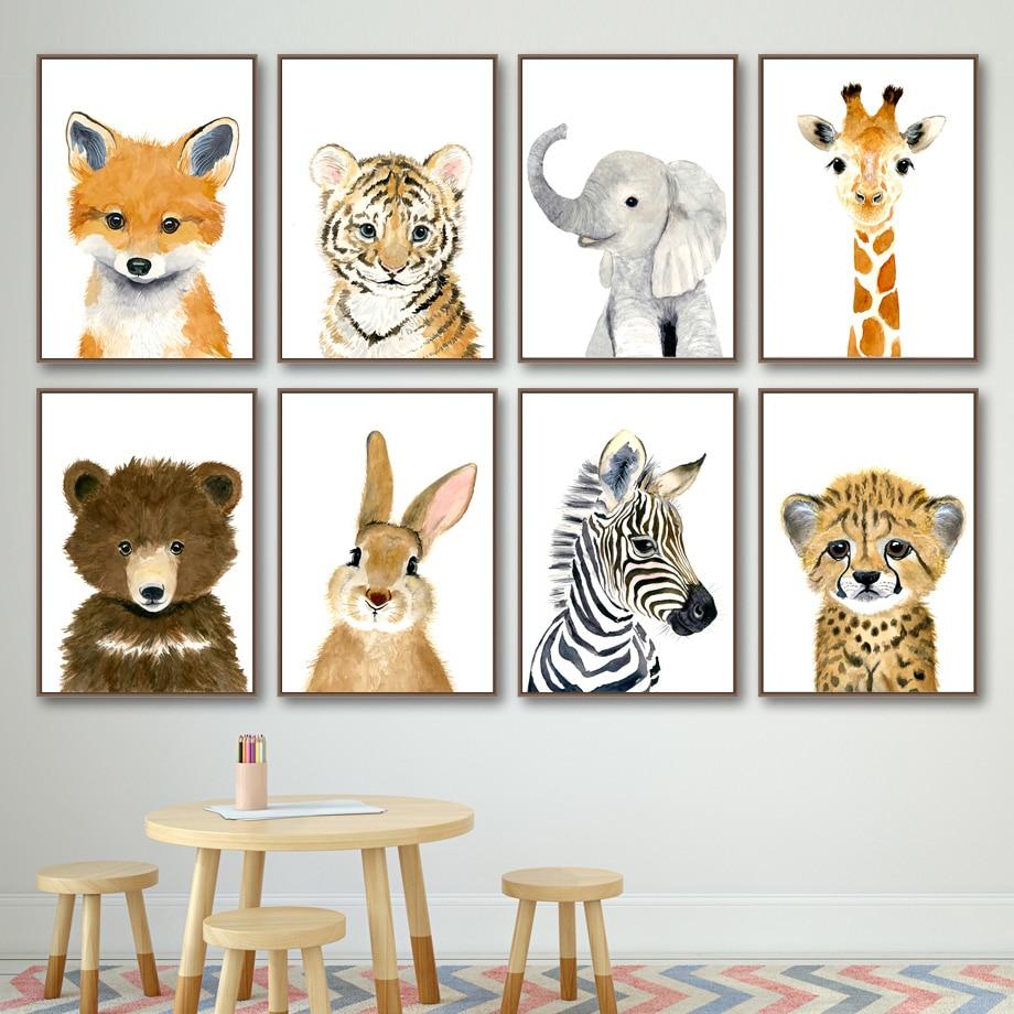 Animal Cartoon Canvas Wall Art Lala Lamps Store