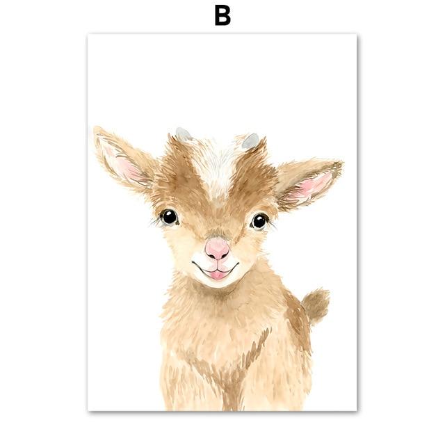 Animal Cartoon Canvas Wall Art Lala Lamps Store