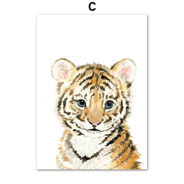 Animal Cartoon Canvas Wall Art Lala Lamps Store