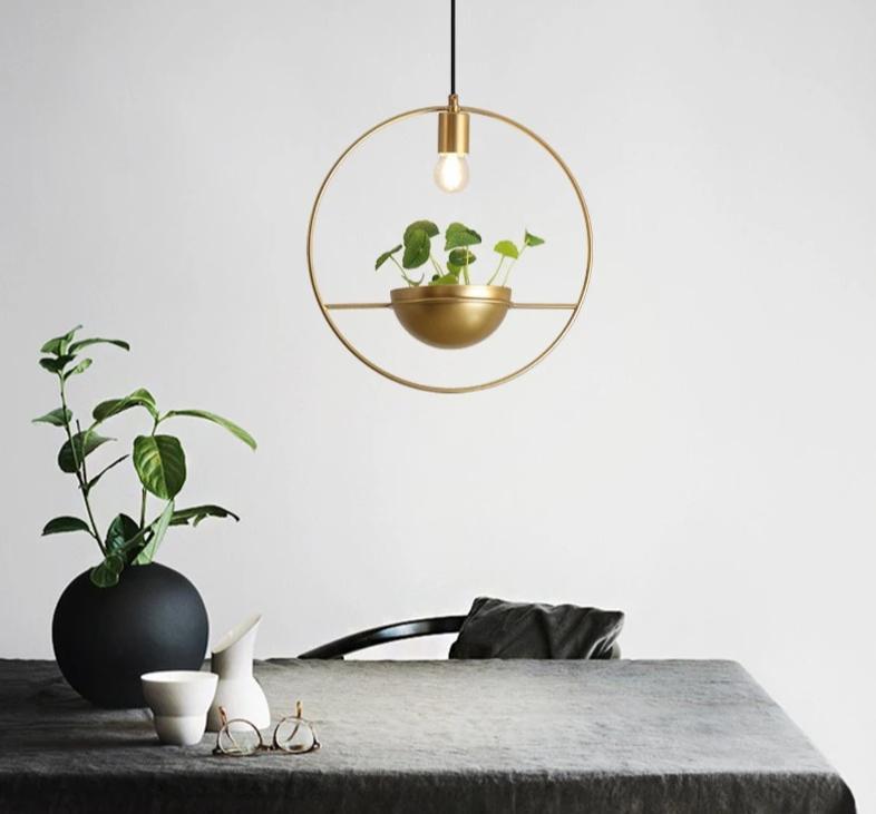 hanging plant light pendant