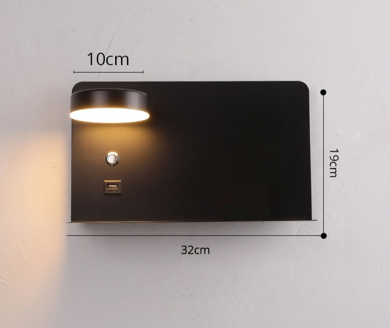 bedside wall sconce with usb