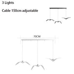3-light Bird Wing Chandelier size specifications