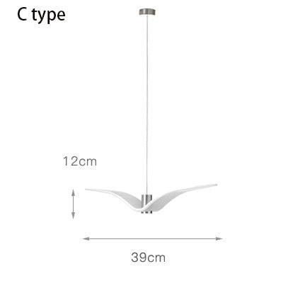 C Type Bird Wing Chandelier dimensions