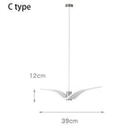 C Type Bird Wing Chandelier dimensions
