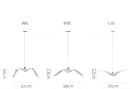 Bird Wing Chandelier model comparison and dimensions