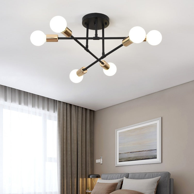 black and gold sputnik chandelier