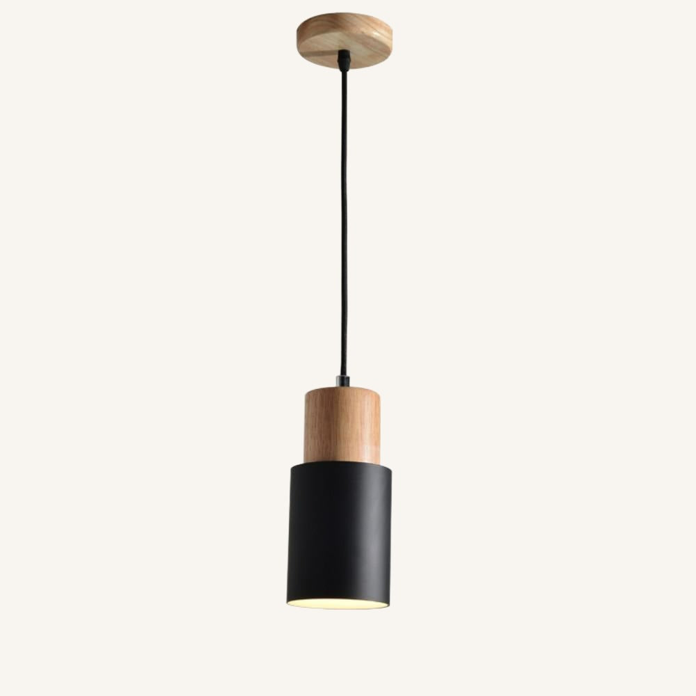 black and wood pendant light​