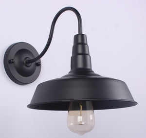 black industrial outdoor wall light sconce