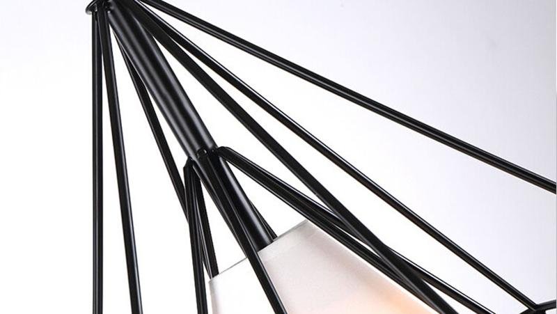 black iron cage pendant light