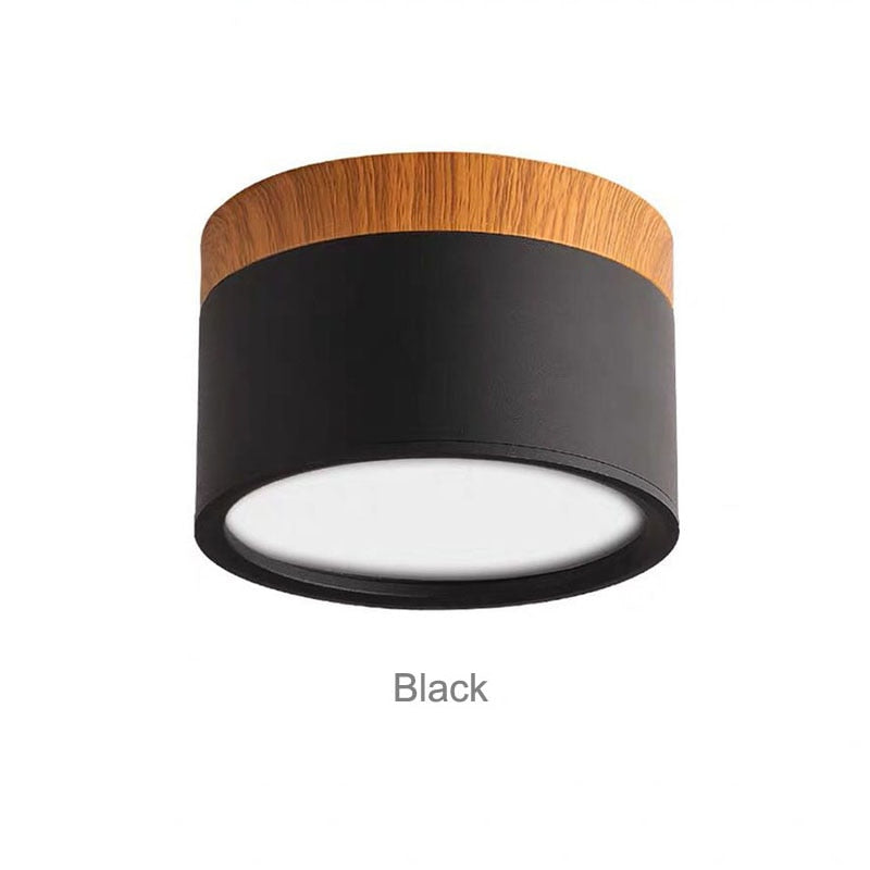 black led downlight wood