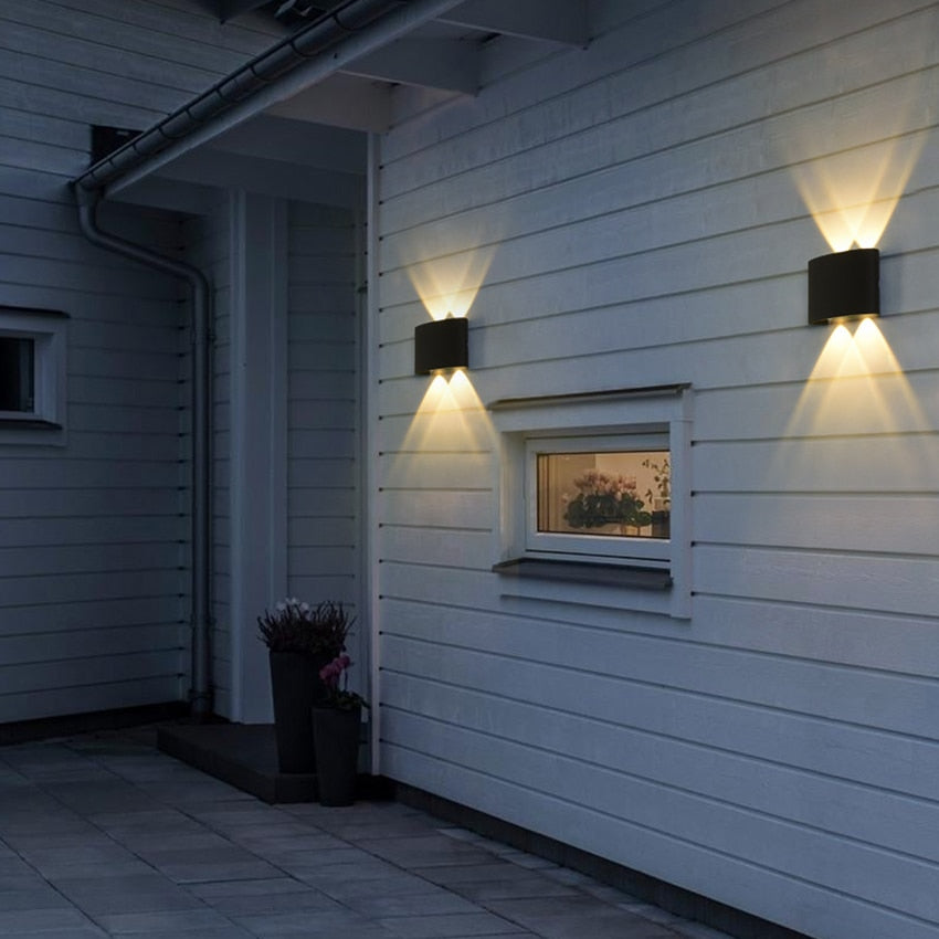 black led outdoor wall light