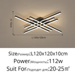 6 heads black modern linear ceiling light