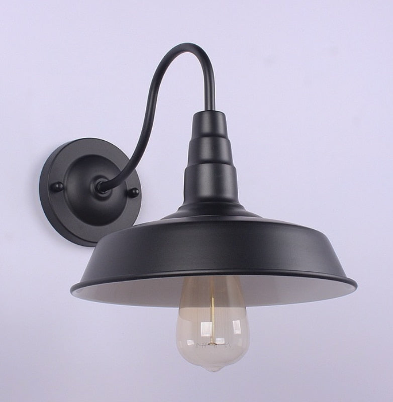black modern outdoor industrial wall light