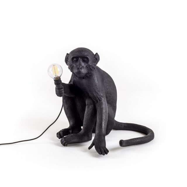 black monkey lamps sit down