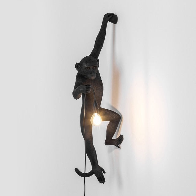 black monkey wall lamp left side