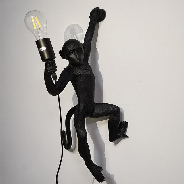 black monkey wall lamp left side