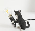 black vintage cat lamp