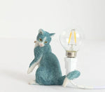 blue cat vintage lamp