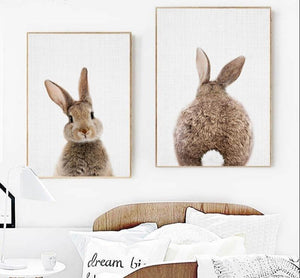 Bunny Rabbit Tail Canvas Wall Art - Lala Lamps Store