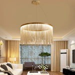circular raindrop chandelier