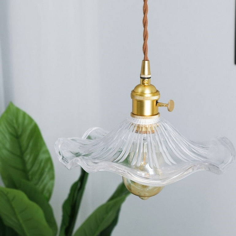clear glass flower pendant light
