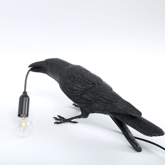 black crow iron bird lamp