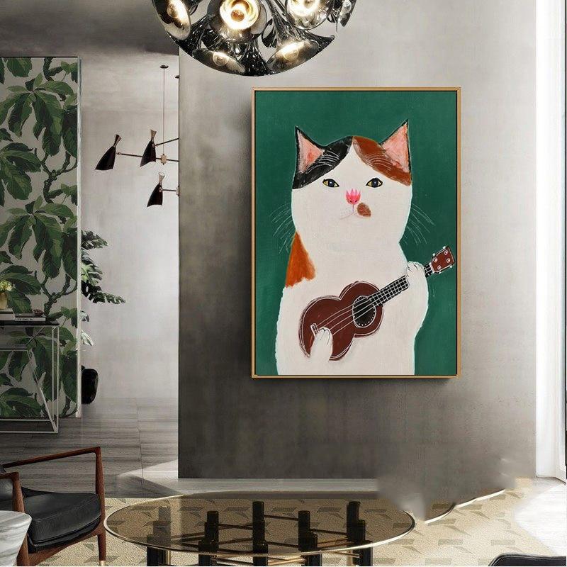 Cute Cat Canvas Wall Art - Lala Lamps Store