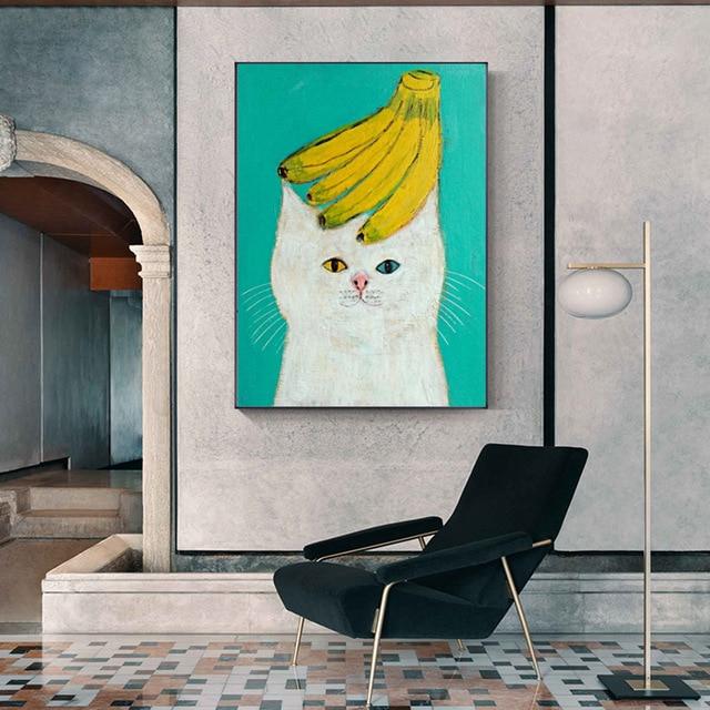 Cute Cat Canvas Wall Art - Lala Lamps Store