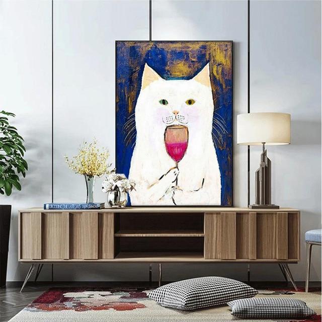 Cute Cat Canvas Wall Art - Lala Lamps Store