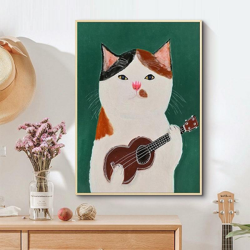 Cute Cat Canvas Wall Art - Lala Lamps Store