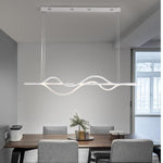 dimmable white spiral chandelier dining room
