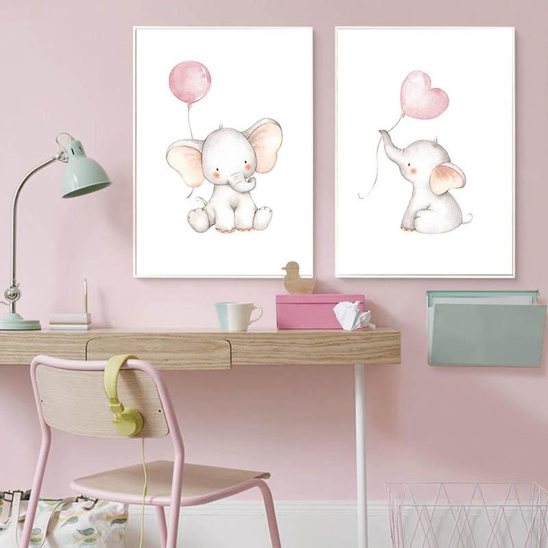 Elephant Balloon Canvas Wall Art - Lala Lamps Store