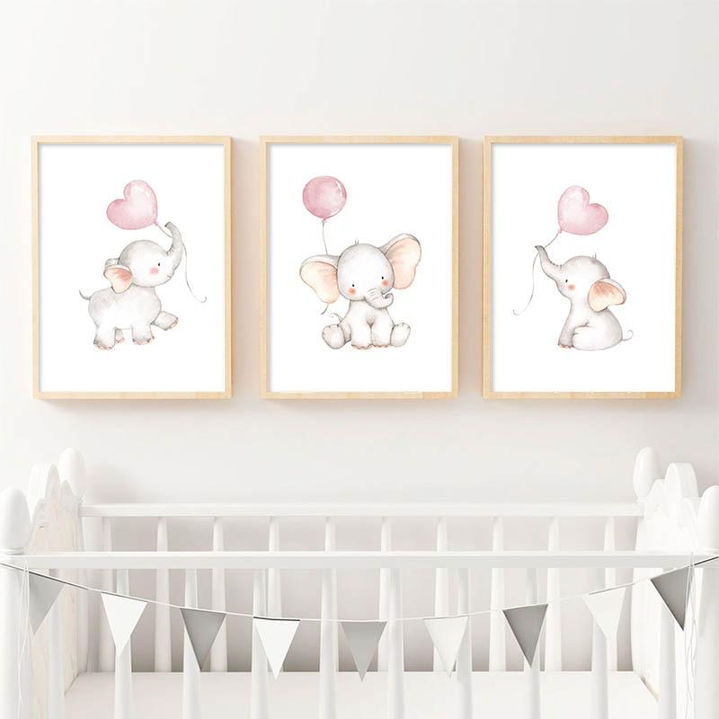 Elephant Balloon Canvas Wall Art - Lala Lamps Store