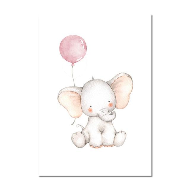 Elephant Balloon Canvas Wall Art - Lala Lamps Store