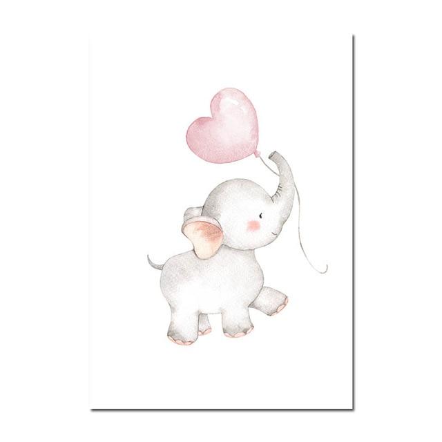 Elephant Balloon Canvas Wall Art - Lala Lamps Store