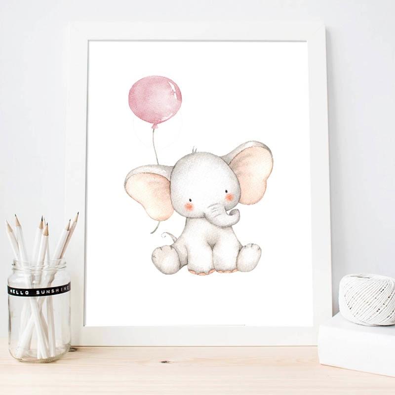 Elephant Balloon Canvas Wall Art - Lala Lamps Store