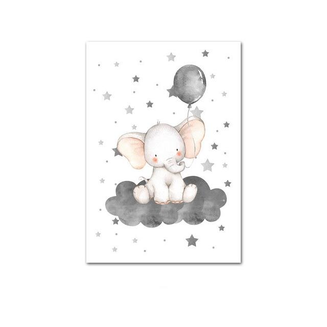 Elephant Cloud Canvas Wall Art - Lala Lamps Store