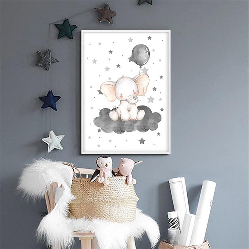 Elephant Cloud Canvas Wall Art - Lala Lamps Store