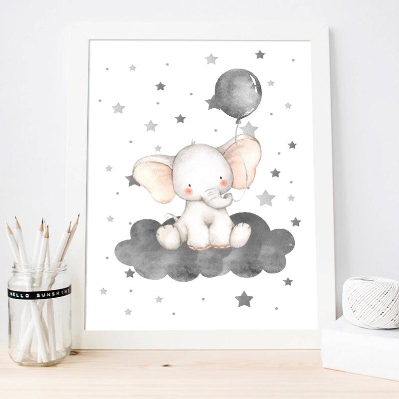 Elephant Cloud Canvas Wall Art - Lala Lamps Store